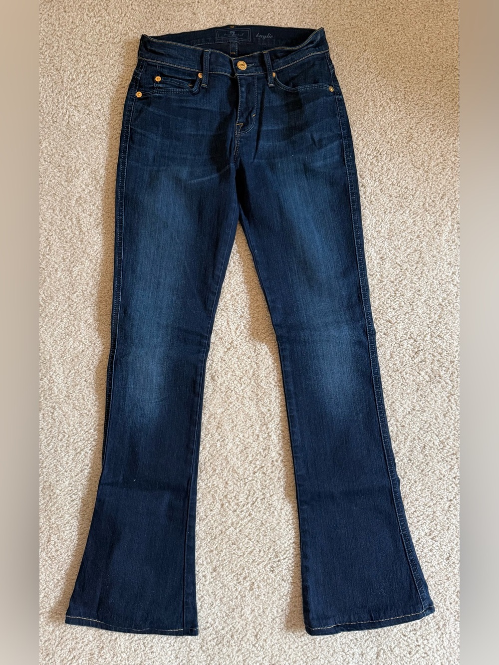 7 For All Mankind Dark Blue Flare Jeans